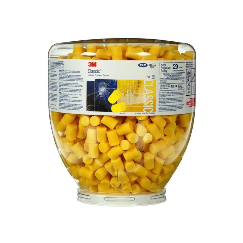 3M™ E-A-R™ Classic™ Earplugs, Top Up Bag, 28dB, 500 Per Pack, PD-01-009