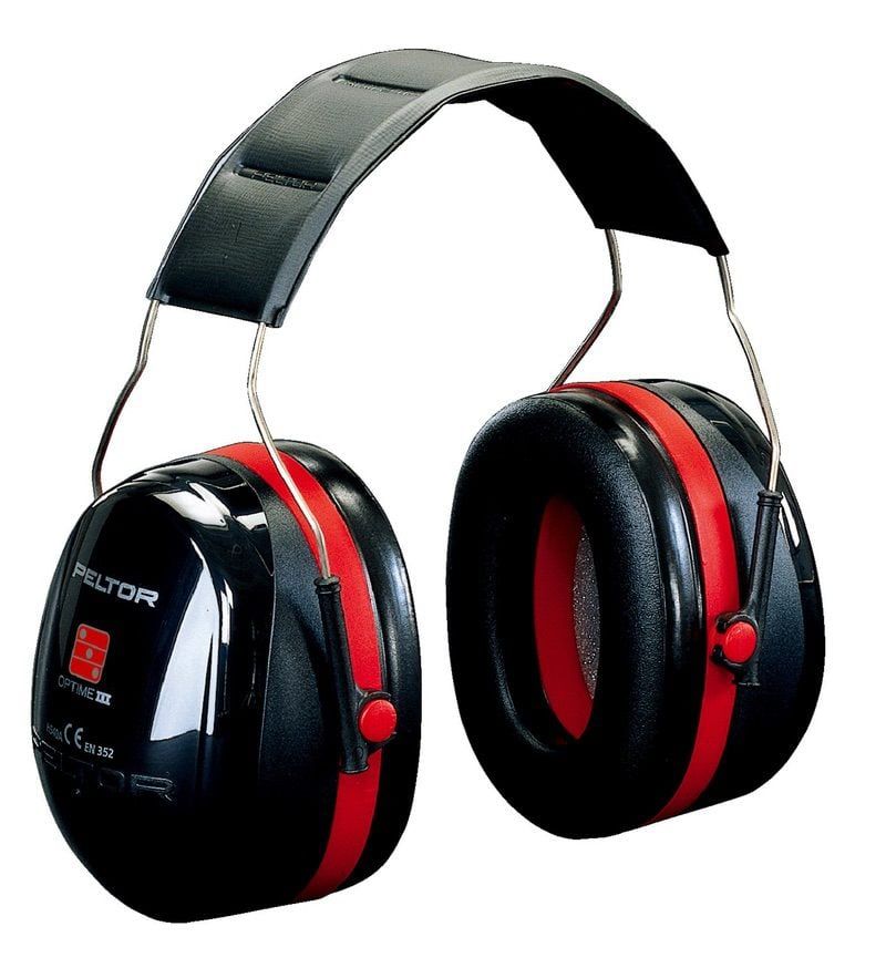 3M™ PELTOR™ Optime™ III Earmuffs, 35 dB, Black/Red, Headband, H540A-411-SV