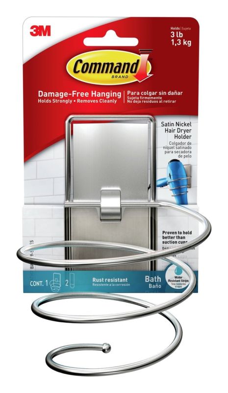 Command™ Bath Satin Nickel Hair Dryer Holder Bath39-SN