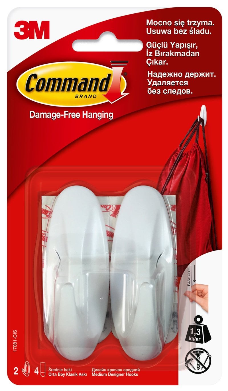 17081 Command Oval hooks M, 2/pk