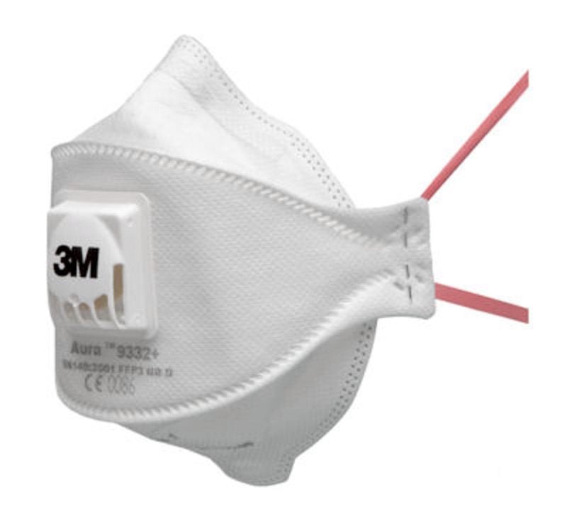 3M™ Aura™ Particulate Respirator, FFP3, Valved, 9332+