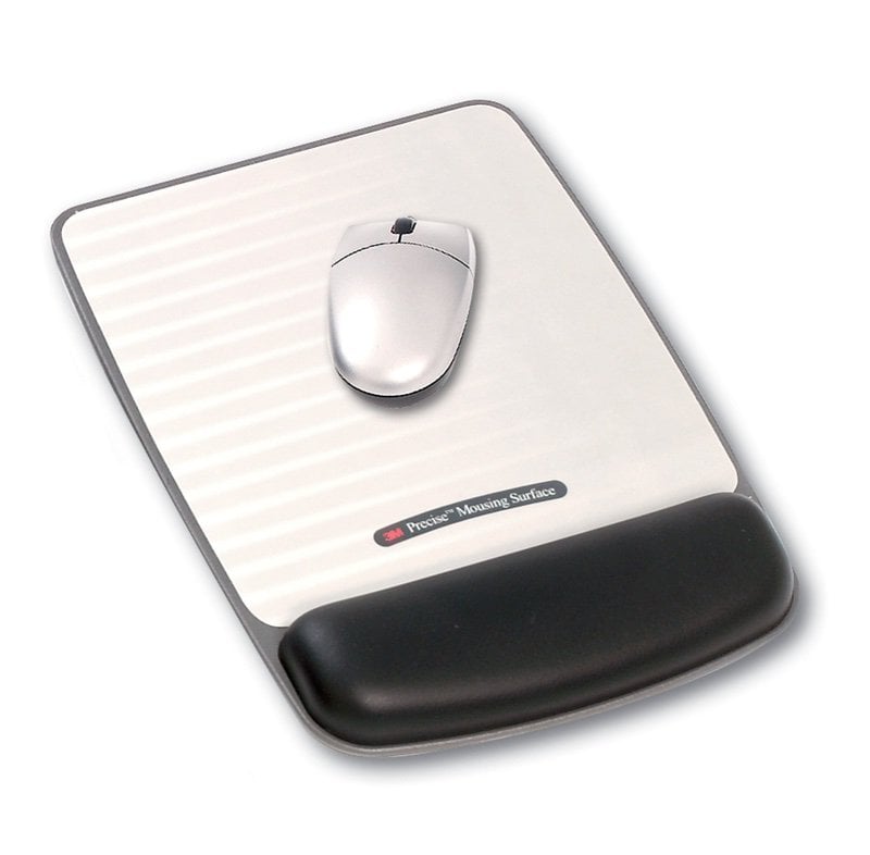 3M™ Csuklótámasz egérhez - géltöltésű, speciális bőrszerű borítás, merev egéralátét, fekete színben