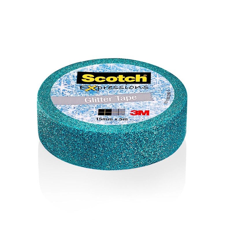 3M™ Scotch® Expressions Tape ragasztószalag utántöltő - 1 tekercs, 15 mm x 10 m, csillogó kék