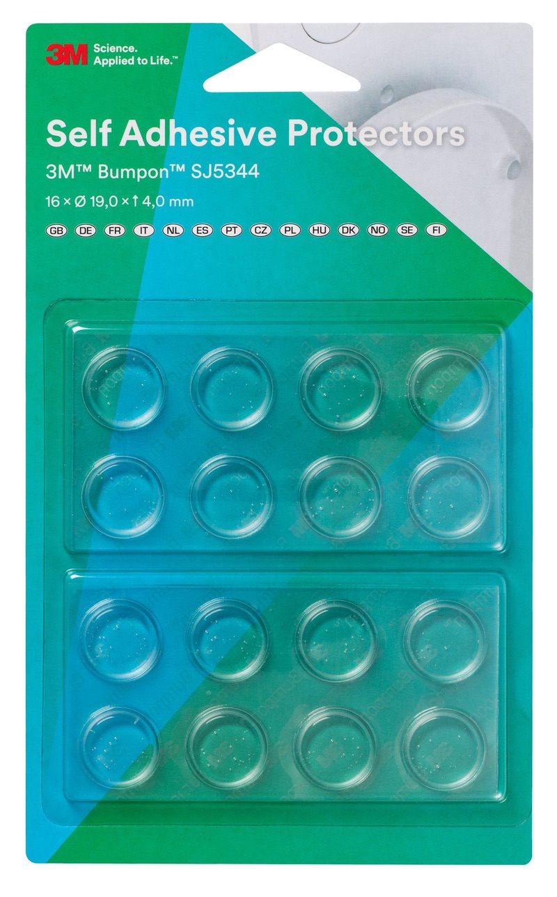3M™ SJ5344 Bumpon™ öntapadó alátét, 16 darabos bliszter csomag