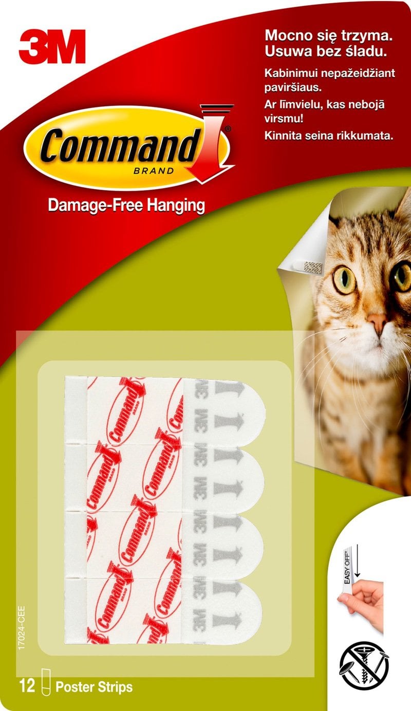 Command™ Mini akasztók - 6 db műanyag, 230 g teherbírású akasztó, 8 db nyom nélkül eltávolítható, átlátszó, vízálló ragasztócsíkkal (régi cikkszám: XA004834710)