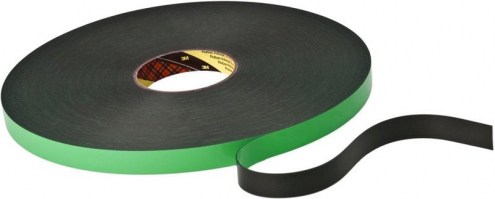 3M™ 9508B PE-hab kétoldalas ragasztószalag, 0,8 mm vastag, fekete, 1500 mm x 66 m