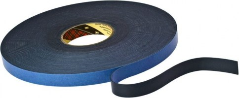 3M™ 9515B PE-hab kétoldalas ragasztószalag, 1,5 mm vastag, fekete, 19 mm x 33 m