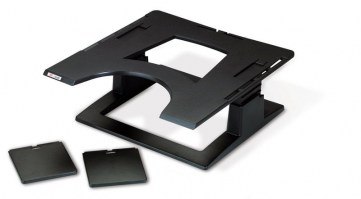 3M™ Notebook állvány - a képernyőt ergonomikus pozícióba emeli, magassága állítható, csúszásgátló felületű, DH445 laptartó csatlakoztatható hozzá