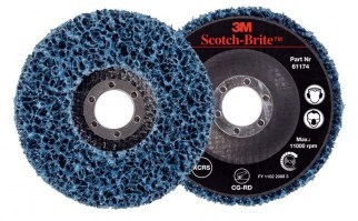 3M™ Scotch-Brite™ CG-RD Clean & Strip merev hordozós tárcsa, 115 mm x 22 mm SXCRS, kék