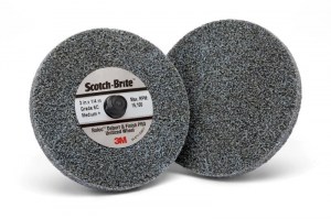 3M™ Scotch-Brite™ Roloc™ Deburr & Finish PRO gyorscsatlakozós préselt tárcsa, 2S FIN, 75 mm x 6 mm