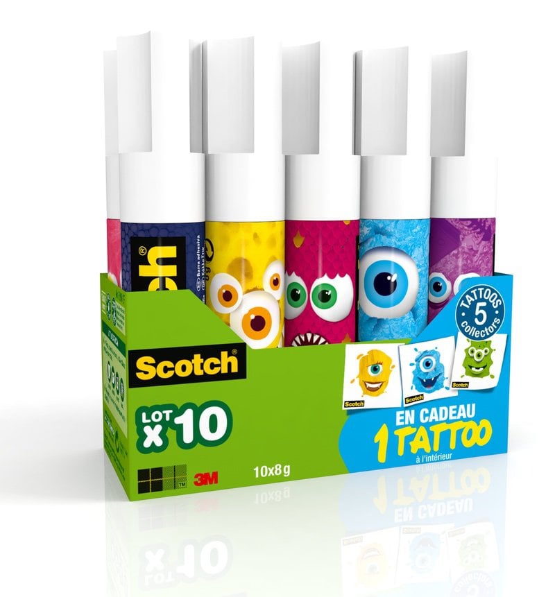 Scotch Szörnyecskés Ragasztóstift Display 10x8g