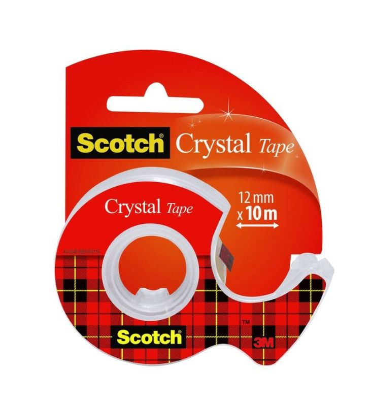 3M™ Scotch® Crystal ragasztószalag - 12 mm × 10 m, utántölthető adagolón