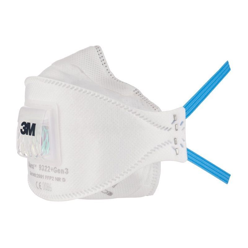 3M™ Aura™ Particulate Respirator, FFP2, Valved, Bulk Pack, 9322+Gen3