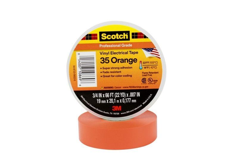 Scotch® 35 vinil ragasztószalag elektromos felhasználáshoz, narancssárga 12 mm x 6 m