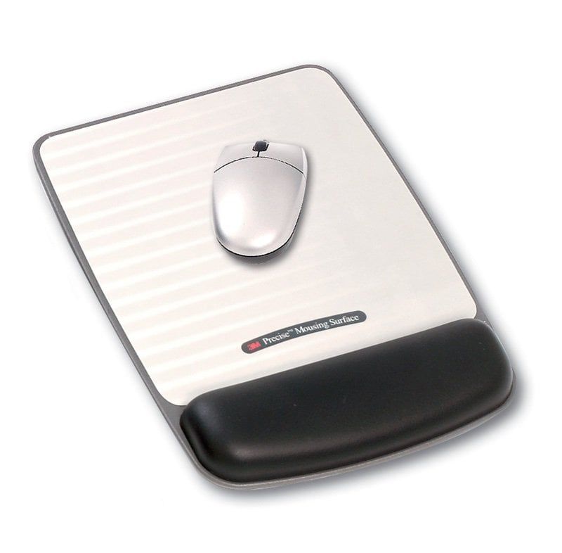 3M™ Csuklótámasz egérhez - géltöltésű, speciális bőrszerű borítás, merev egéralátét, fekete színben