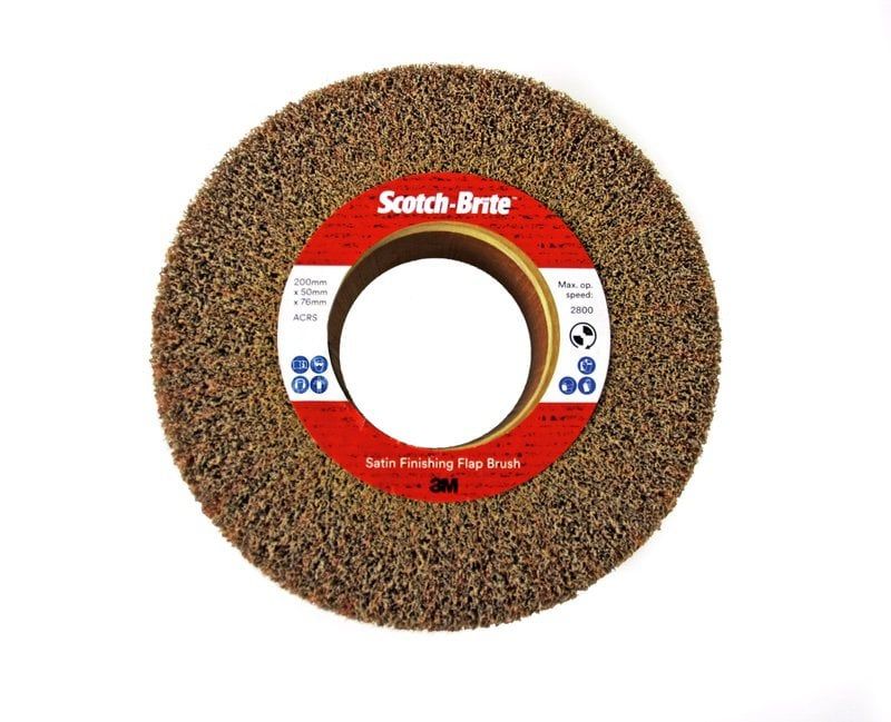 3M™ Scotch-Brite™ SF-FB Satin Finishing furatos lamellás kefe 200 mm x 50 mm x 76 mm, A CRS