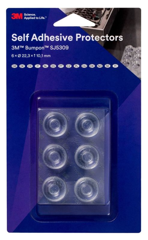 3M™ SJ5309 Bumpon™ öntapadó alátét, 6 darabos bliszter csomag