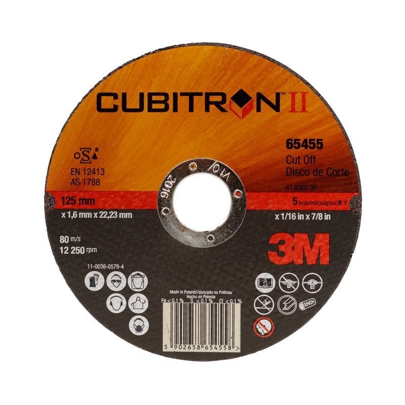 3M™ Cubitron™ II vágókorong, T41 egyenes, 115 mm x 1,0 mm x 22,23 mm