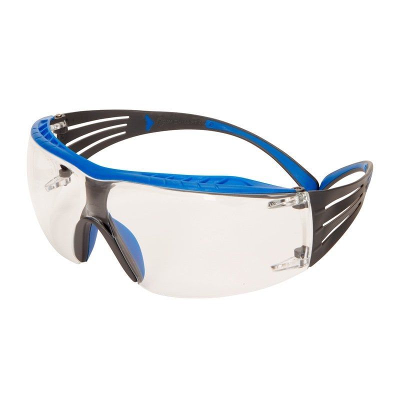3M™ SecureFit™ 400X Safety Glasses, Blue/Grey frame, Scotchgard™ Anti-Fog / Anti-Scratch Coating (K&N), Clear Lens, SF401XSGAF-BLU-EU, 20/Case