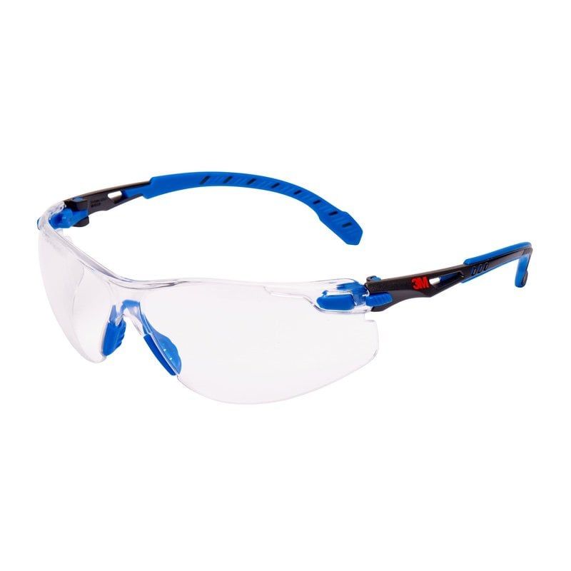 3M™ Solus™ 1000 Safety Glasses, Blue/Black frame, Scotchgard™ Anti-Fog / Anti-Scratch Coating (K&N), Clear Lens, S1101SGAF-EU, 20/Case