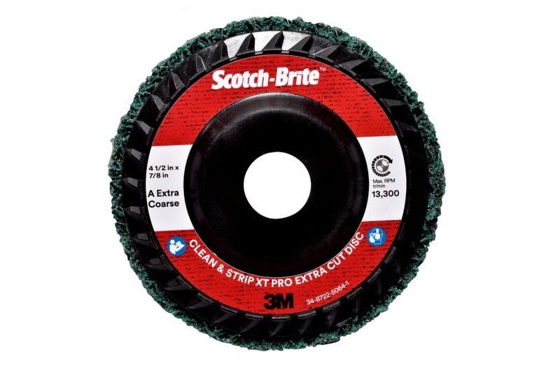 Scotch-Brite™ Clean and Strip XT Pro Extra Cut Disc, 115 mm x 22 mm, A XCRS, Green