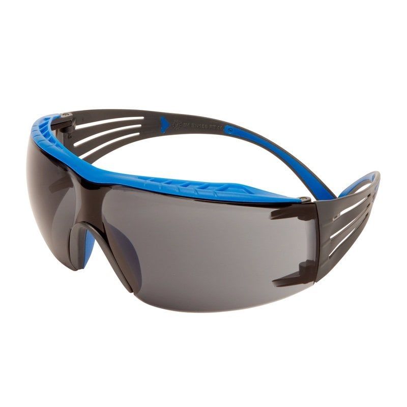 3M™ SecureFit™ 400X Safety Glasses, Blue/Grey frame, Scotchgard™ Anti-Fog / Anti-Scratch Coating (K&N), Grey Lens, SF402XSGAF-BLU-EU, 20/Case
