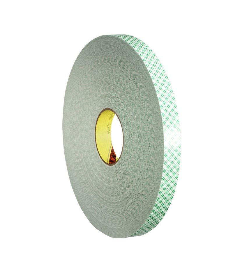 3M™ Double Coated Urethane Foam Tape 4032, White, 12 mm x 66 m, 0.8 mm