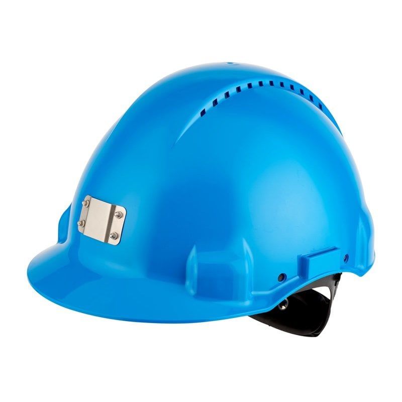 3M™ Hard Hat, Uvicator, Ratchet, Ventilated, Plastic Sweatband, Lamp Holder, Blue, G3000NUV-10-BB, 20 ea/Case