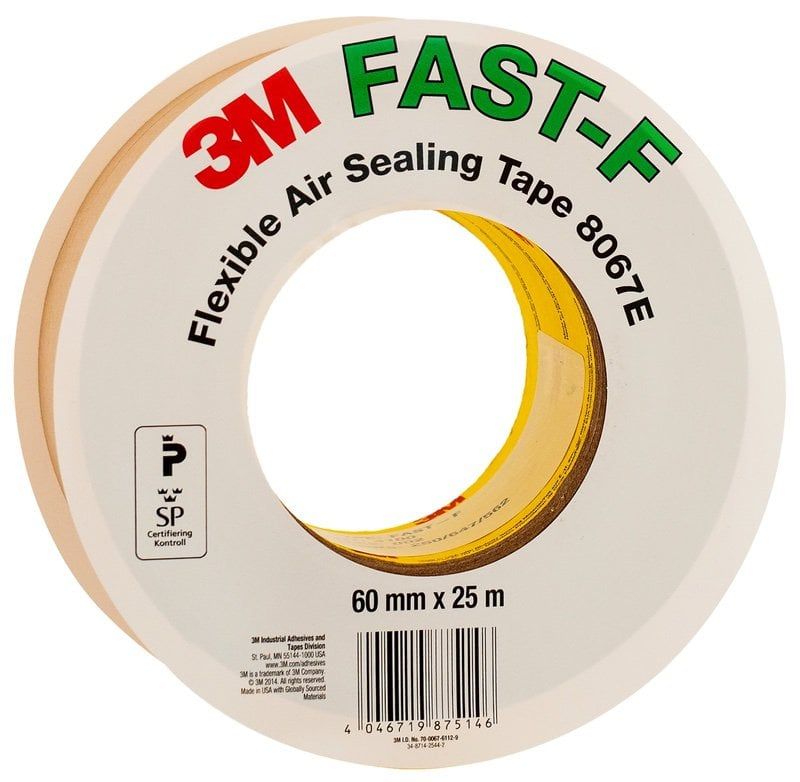 3M™ Flexible Air Sealing Tape 8067E - FAST F, Tan, 200 mm x 25 m, 0.25 mm, 50-50 Split Liner