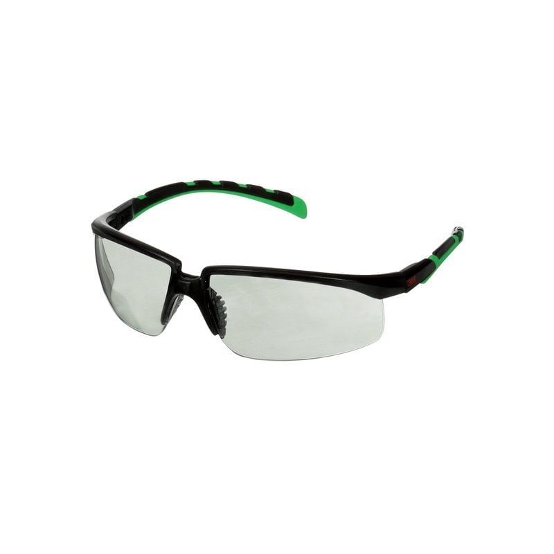 3M™ Solus™ 2000 Safety Glasses, Black/Green frame, Anti-Scratch + (K), IR 1.7 Grey Lens, S2017ASP-BLK, 20/Case