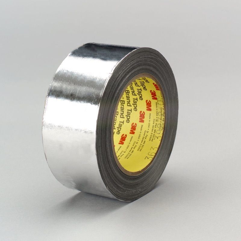 3M™ High Temperature Aluminium Foil/Glass Cloth Tape 363, Silver, 51 mm x 33 m, 0.19 mm