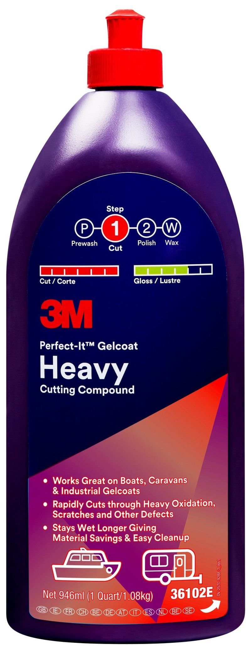 3M™ Perfect-It™ Gelcoat Heavy Cutting Compound, 946 ml, 36102E
