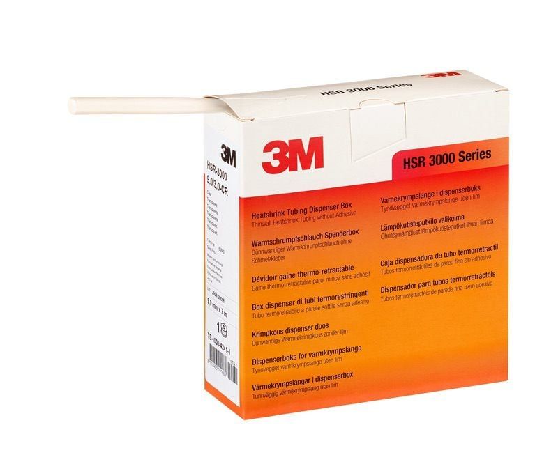 3M™ HSR-3000 Heat Shrink Tubing, Polyolefin, Transparent, 9.0/3.0 mm, 7 m Roll