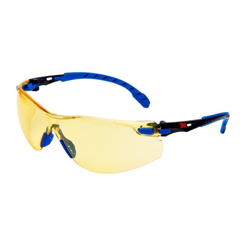 3M™ Solus™ 1000 Safety Glasses, Blue/Black frame, Scotchgard™ Anti-Fog / Anti-Scratch Coating (K&N), Amber Lens, S1103SGAF-EU, 20/Case