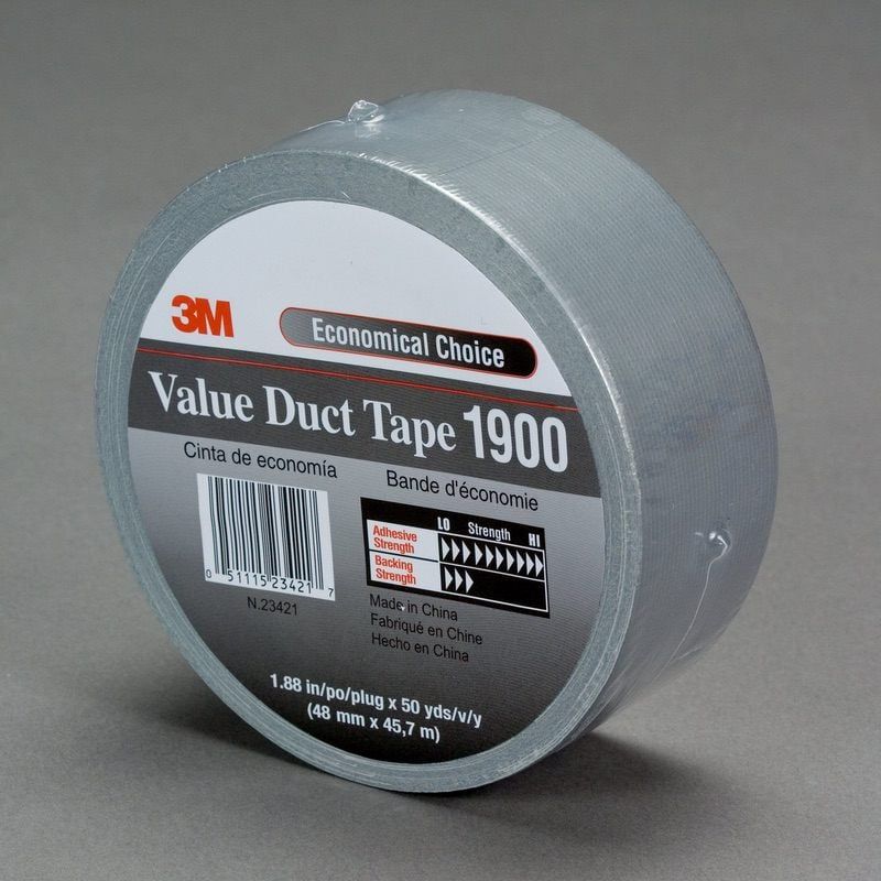 3M™ Value Duct Tape 1900, Silver, 1060 mm x 50 m