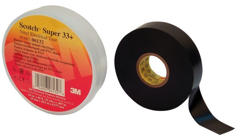 Scotch® Super 33+™ Vinyl Elektromos Szalag, fekete, 19 mm x 20 m