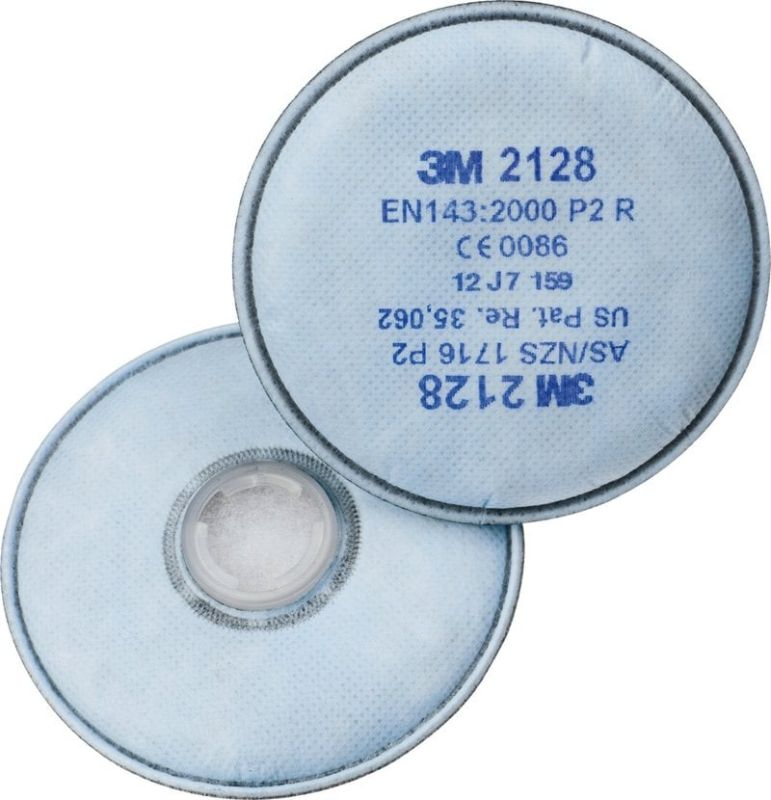 2128 P2 Részecskeszűrő betét + aktívszén; szerves gőzök, savgázok ellen MK értékig, Ózon ellen 10MK értékig