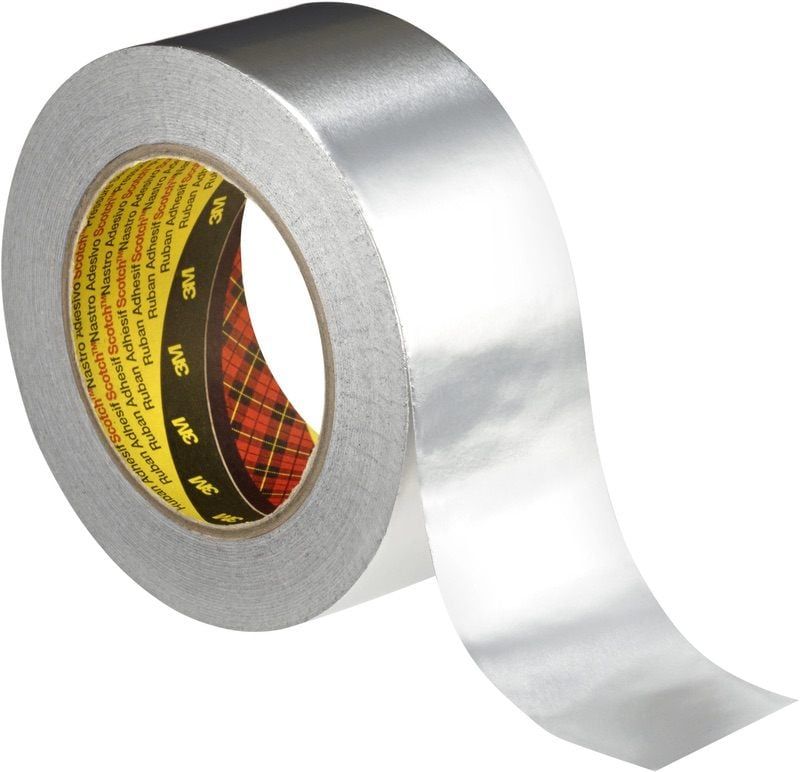 3M™ Aluminium Foil Tape 1436, Silver, 50 mm x 50 m, 16 rolls per case