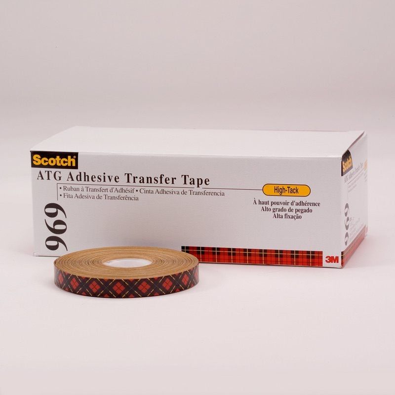 Scotch™ ATG Adhesive Transfer Tape 969, Transparent, 12 mm x 16.5 m, 0.13 mm