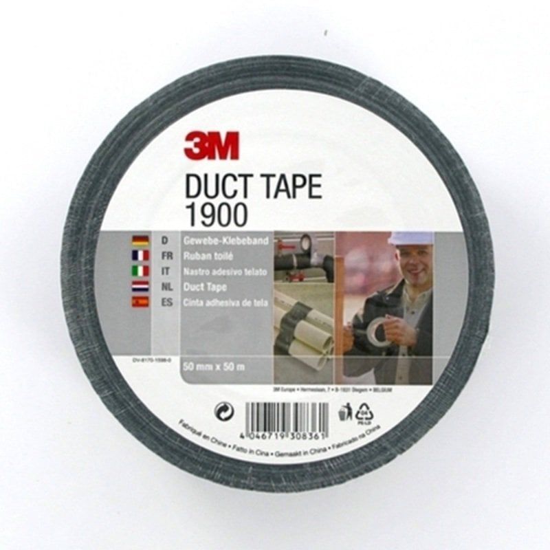 3M™ Value Duct Tape 1900, Black, 50 mm x 50 m