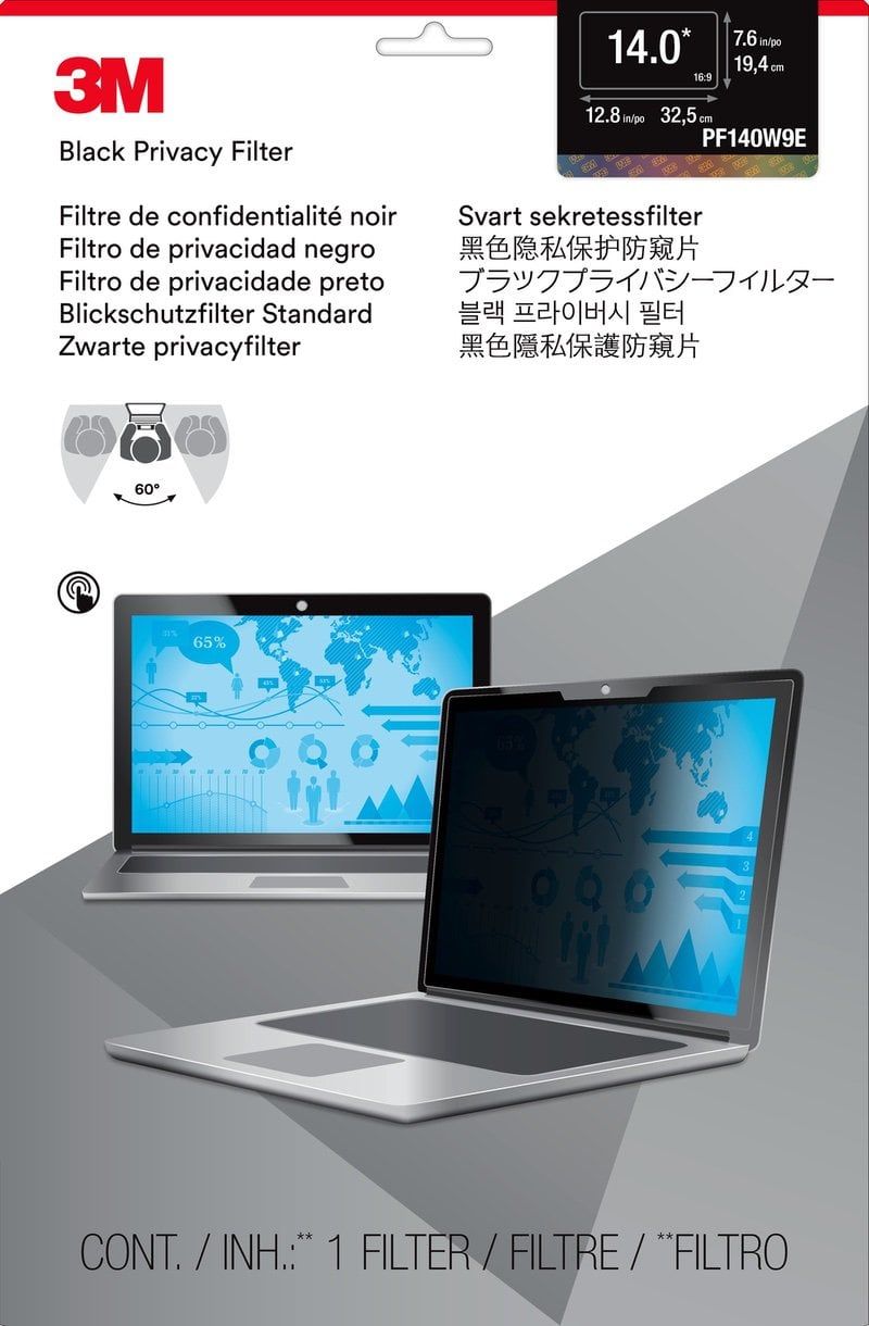 3M™ Privacy Filter for Edge-to-Edge 14" Widescreen Laptop (PF140W9E)
