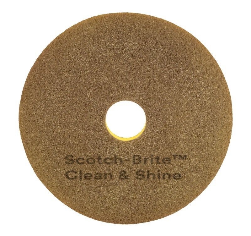 Scotch-Brite™ Clean & Shine Double Sided Floor Pads, Brown, 305 mm, 5/Case