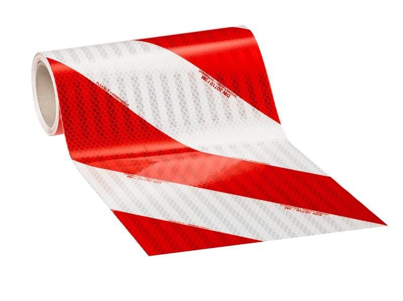 3M™ High Intensity Flexible Prismatic Reflective Sheeting 3410, Left White/Red, 282 mm x 45.7 m