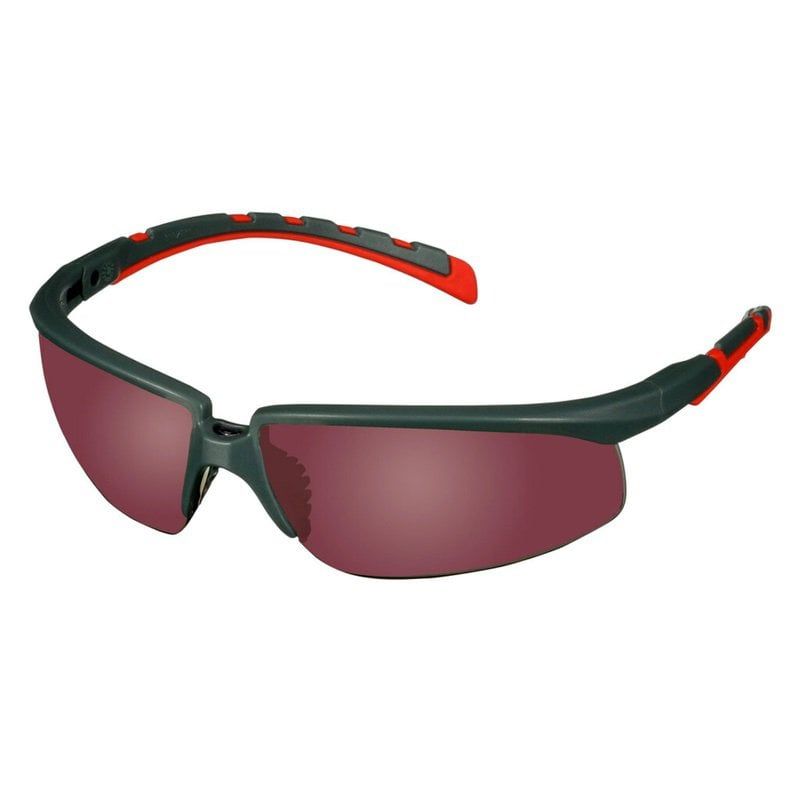 3M™ Solus™ 2000 Series, S2024AS-RED, Grey/Red Temples, Red Mirror Anti-Scratch lens, 20/Case