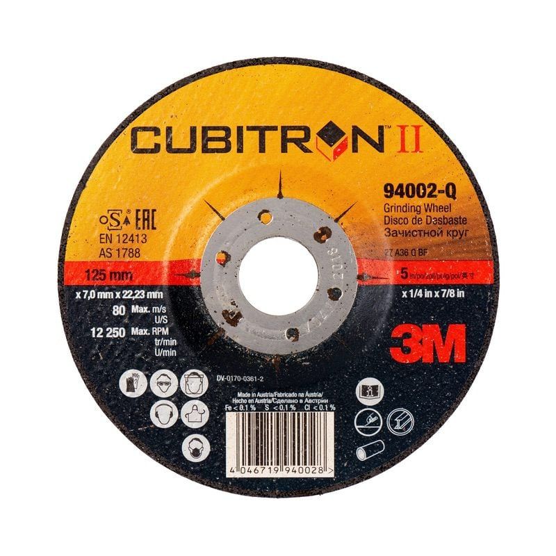 3M™ Cubitron™ II Depressed Center Grinding Wheel, T27, 230 mm x 7 mm x 22.2 mm