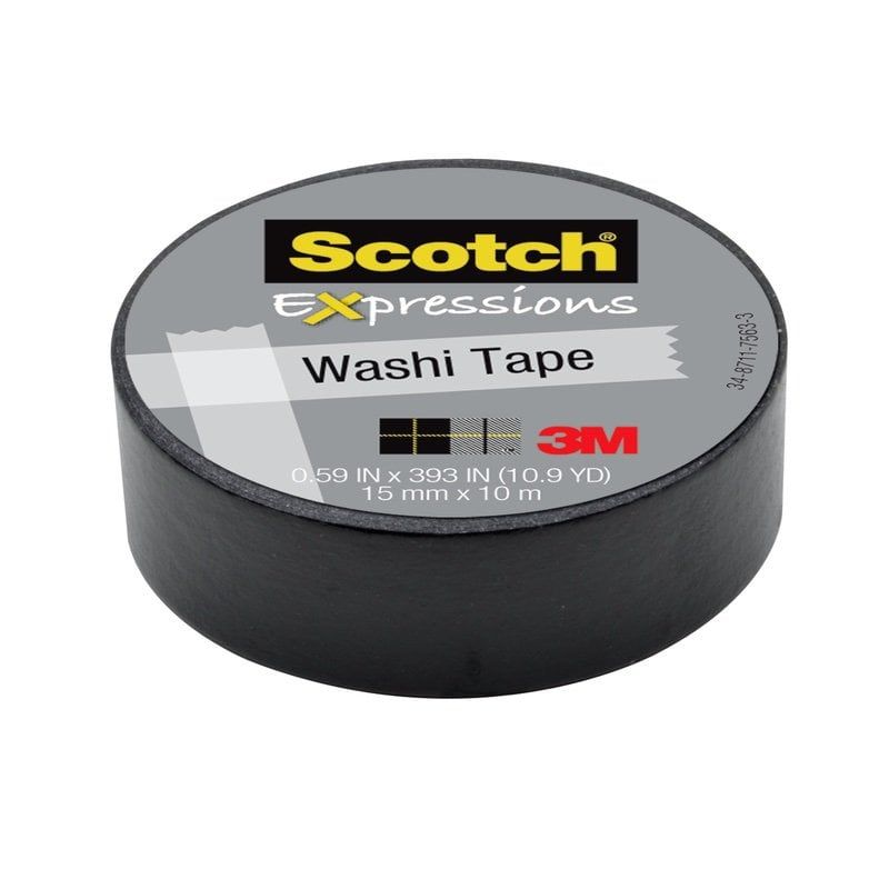 3M™ Scotch® Expressions Tape ragasztószalag utántöltő - 1 tekercs, 15 mm x 10 m, fekete