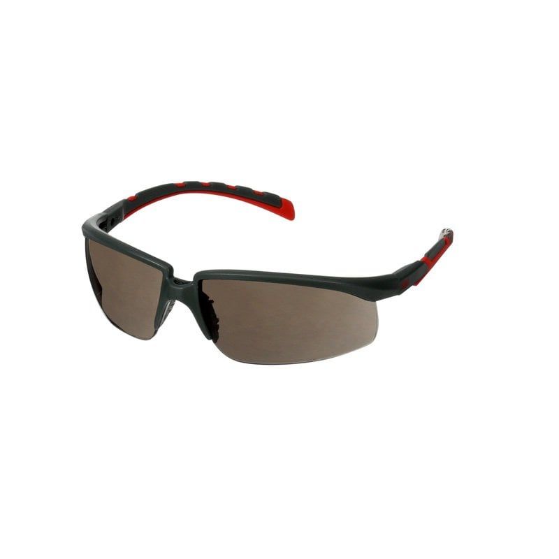 3M™ Solus™ 2000 Series, S2002SGAF-RED, Grey/Red Temples, Scotchgard™ Anti-Fog Coating, Grey AF-AS lens, 20/Case