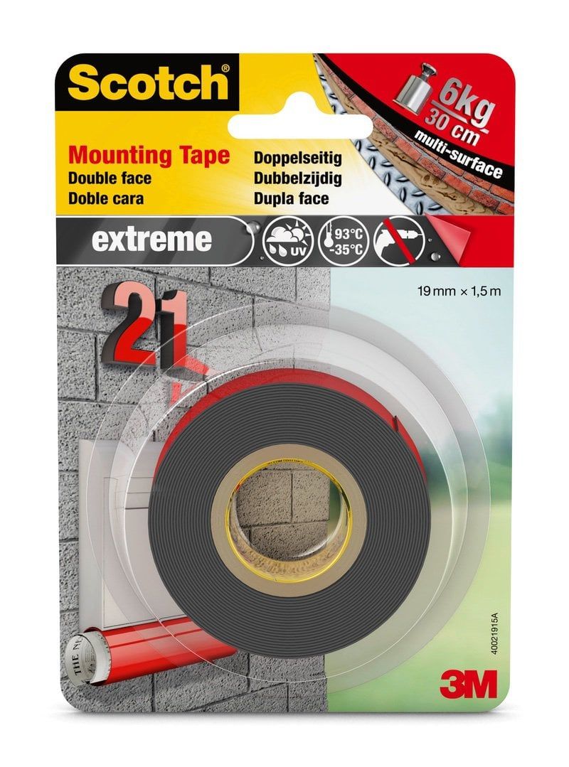Scotch™ Extreme Mounting Tape 19 mm x 1.5 m 1 Roll