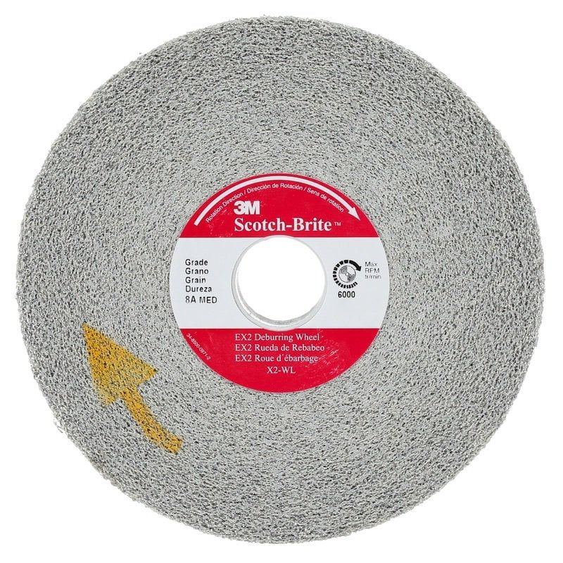 Scotch-Brite™ EX2 Deburring Wheel X2-WL, 254 mm x 25.4 mm x 127 mm, 9S FIN