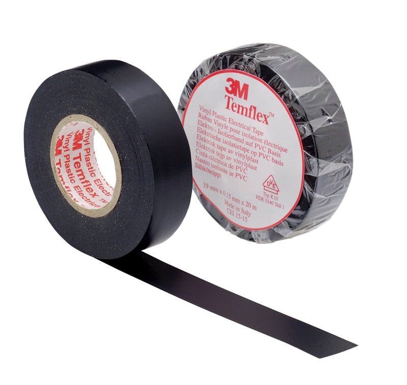 3M™ Temflex Vinyl Electrical Tape 1300, Black, 19 mm x 20 m